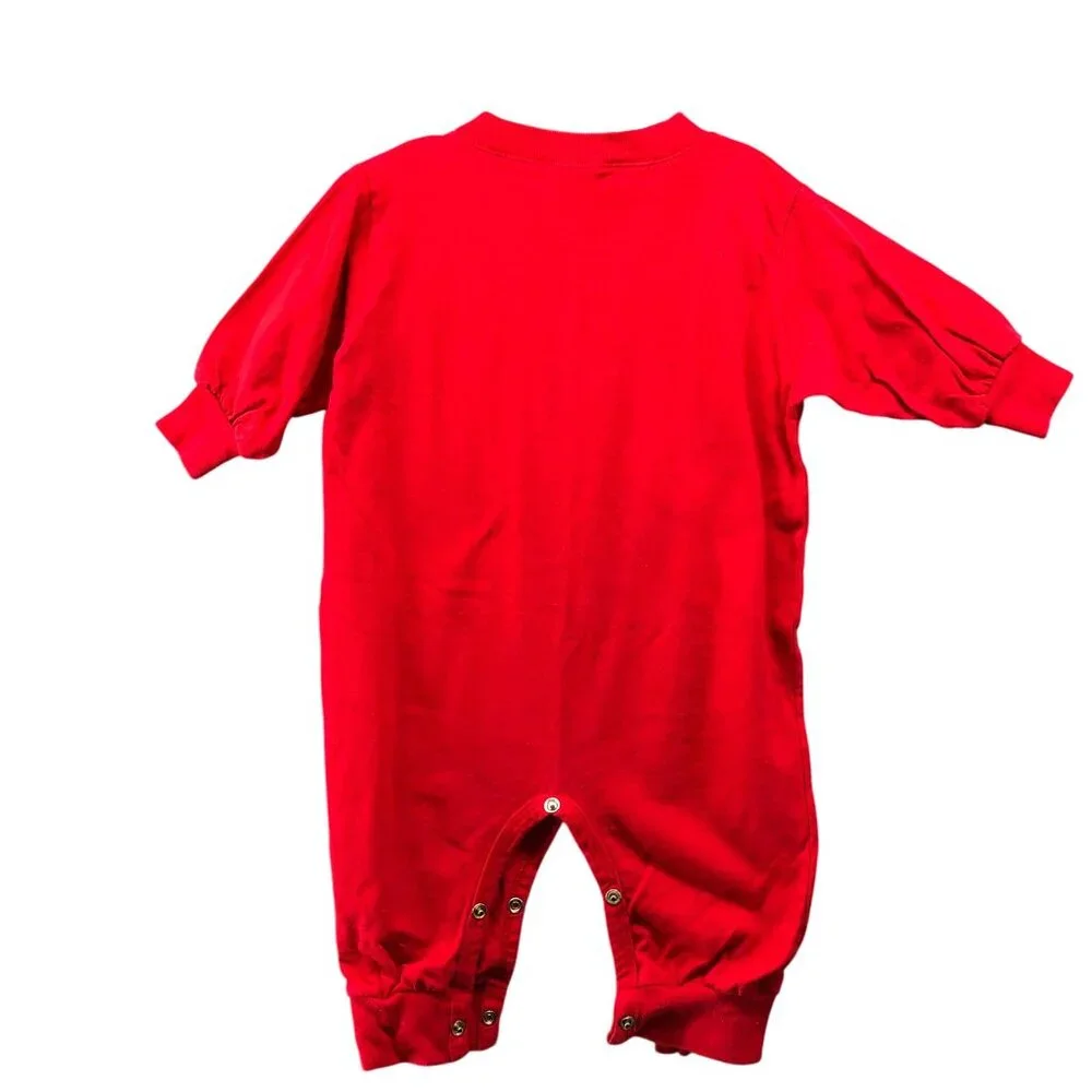 Vintage Baby 18M M.D. Anderson‎ Cancer Center Christmas One Piece Red Holiday